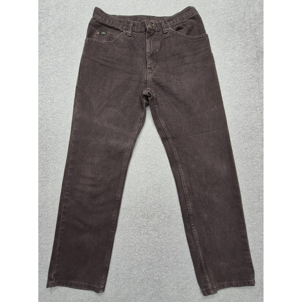 Vintage Lee Jeans Mens 30x30 Brown Straight Leg 100% Cotton Workwear 90s Denim